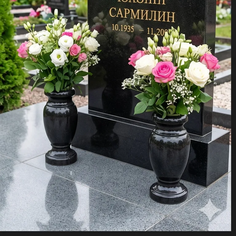 Гранитные вазы для цветов на участке во Владивостоке