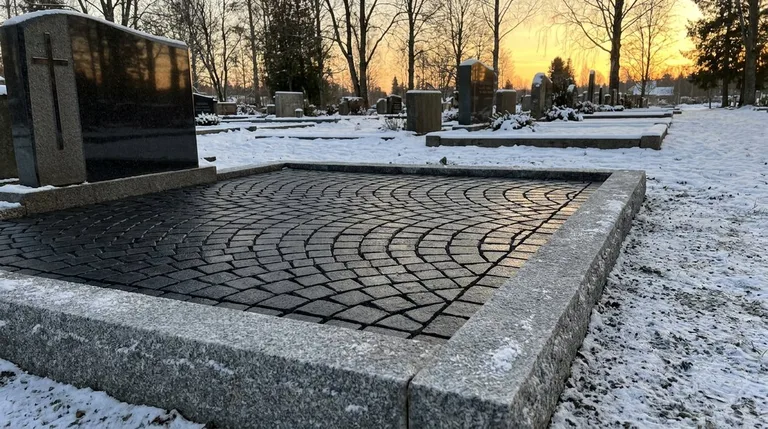 Гранитная брусчатка на могильном участке, образец ПМ005 во Владивостоке