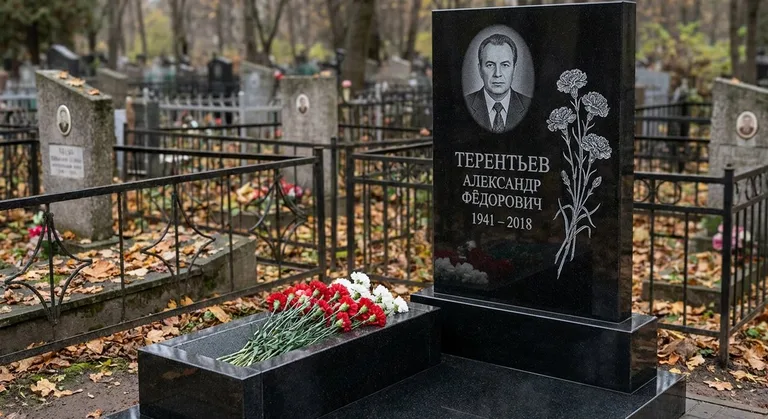 Памятник с гравировкой гвоздик — выполненная работа «Терентьев» во Владивостоке
