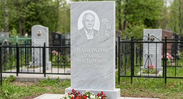 Памятник с гравировкой гвоздик — выполненная работа «Панкратов» во Владивостоке