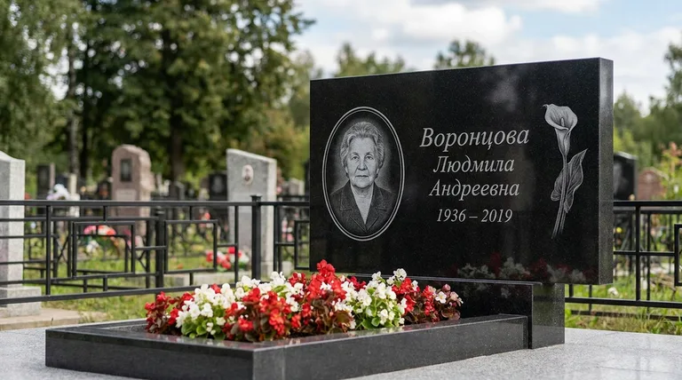 Памятник с гравировкой калл — выполненная работа «Воронцова» во Владивостоке