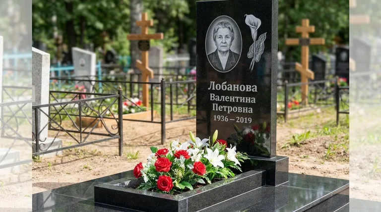 Памятник с гравировкой калл — выполненная работа «Лобанова» во Владивостоке