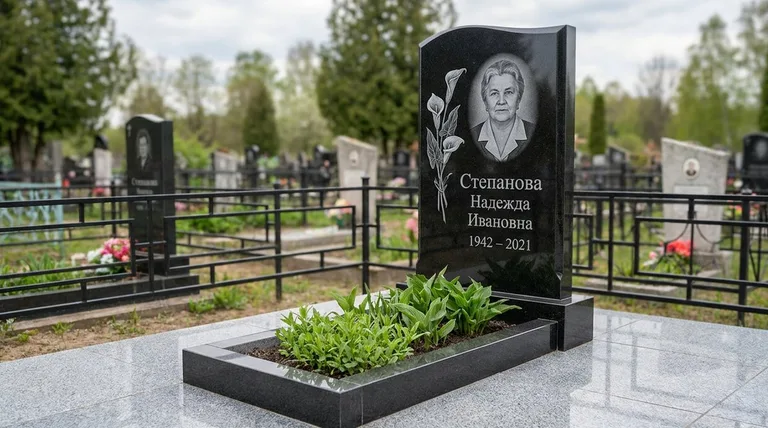 Памятник с гравировкой калл — выполненная работа «Степанова» во Владивостоке