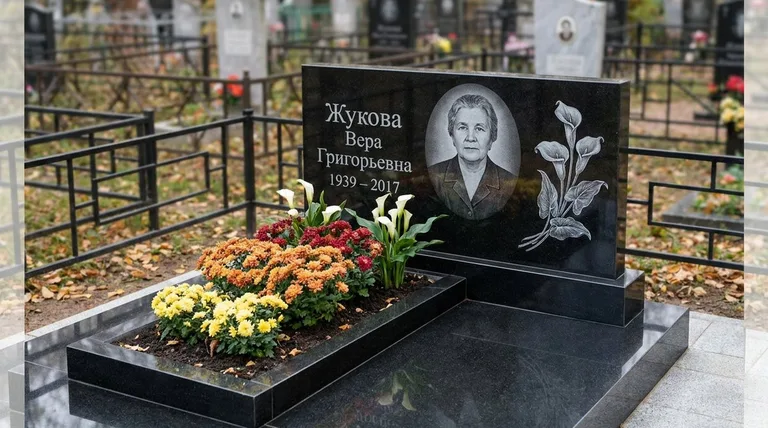Памятник с гравировкой калл — выполненная работа «Жукова» во Владивостоке
