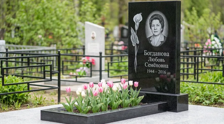 Памятник с гравировкой калл — выполненная работа «Богданова» во Владивостоке
