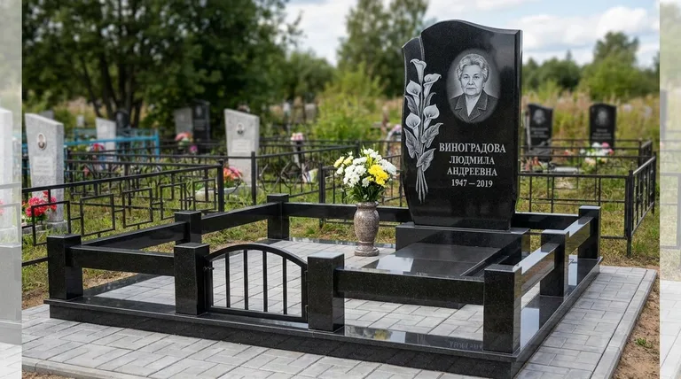 Памятник с гравировкой калл — выполненная работа «Виноградова» во Владивостоке