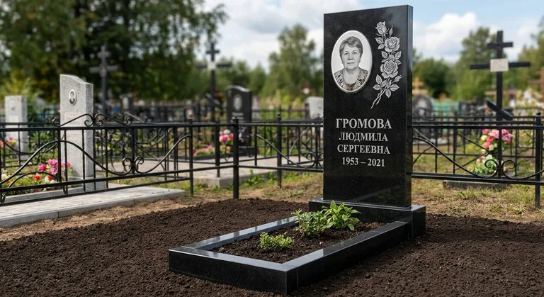Памятник с гравировкой роз — выполненная работа «Громова» во Владивостоке