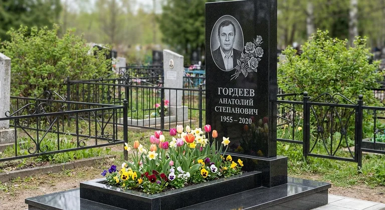Памятник с гравировкой роз — выполненная работа «Гордеев» во Владивостоке
