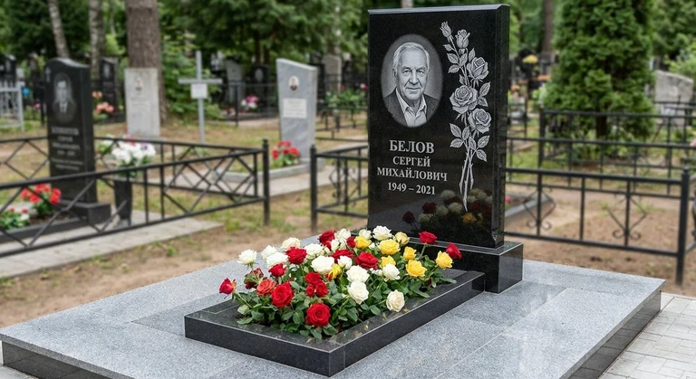 Гравировка цветов на памятник во Владивостоке — розы на граните