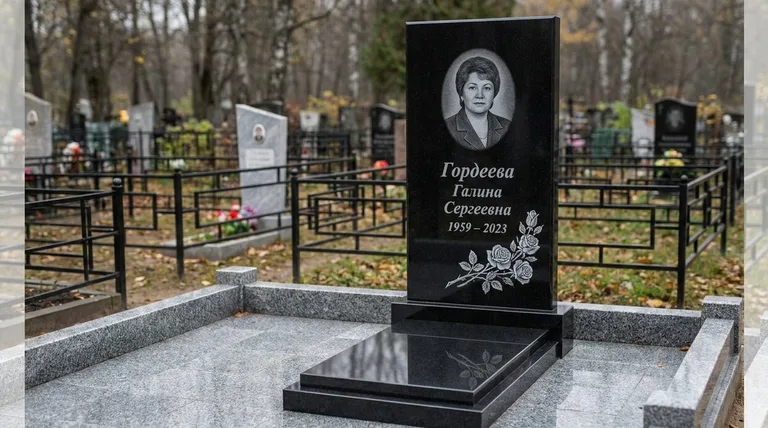 Памятник с гравировкой роз — выполненная работа «Гордеева» во Владивостоке