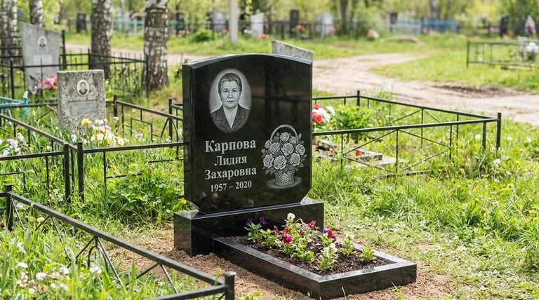 Памятник с гравировкой роз — выполненная работа «Карпова» во Владивостоке
