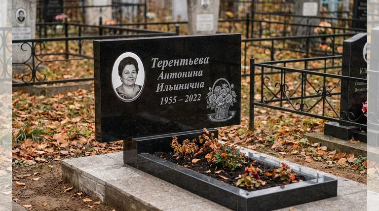 Памятник с гравировкой роз — выполненная работа «Терентьева» во Владивостоке