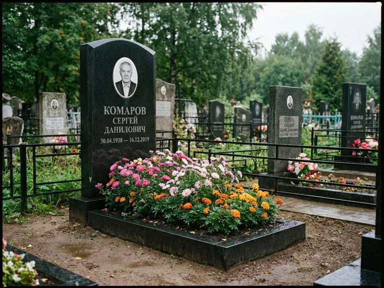 Портрет на керамике — семейный памятник во Владивостоке