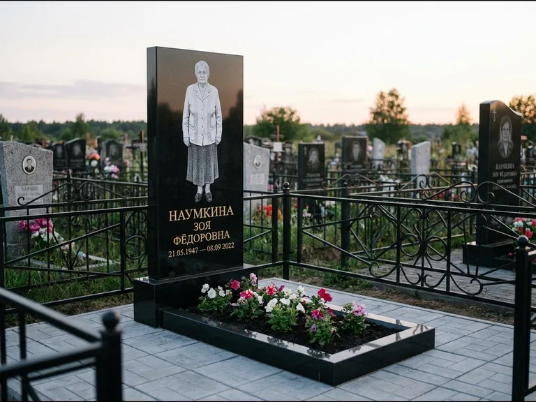 Гравировка портрета на чёрном граните — выполненная работа 18 во Владивостоке