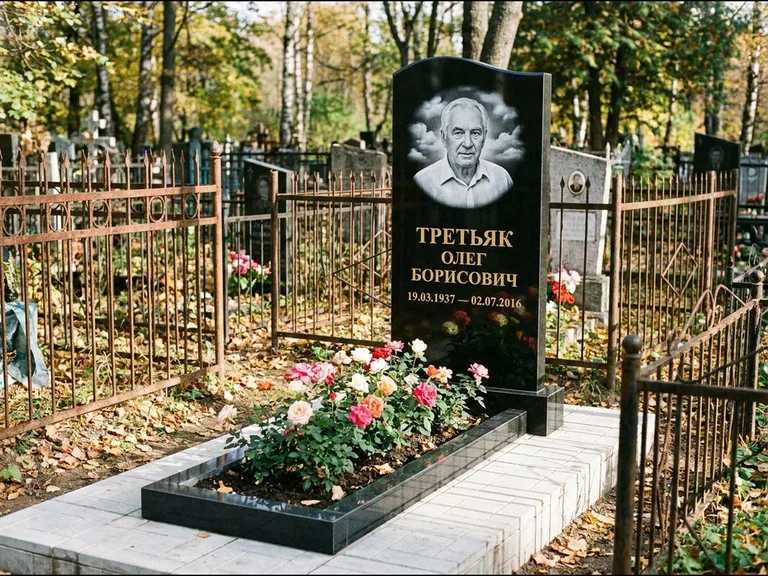 Гравировка портрета на чёрном граните — выполненная работа 23 во Владивостоке