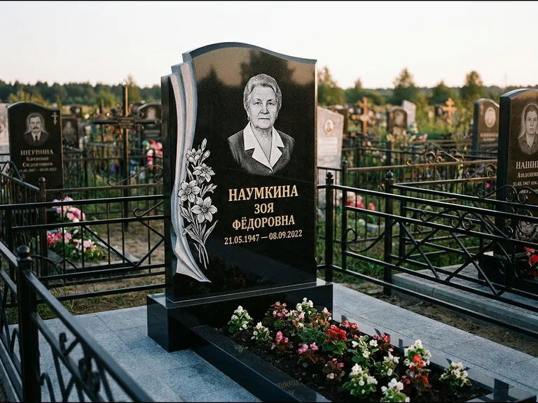 Гравировка портрета на чёрном граните — выполненная работа 6 во Владивостоке