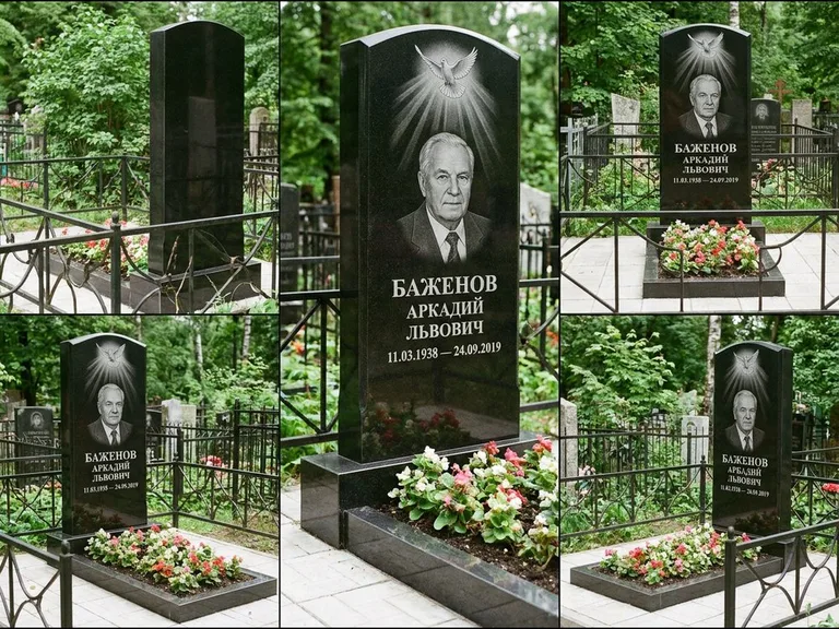 Памятник с гравировкой голубей — гравировка голубя в лучах света над портретом, работа «Баженов» во Владивостоке