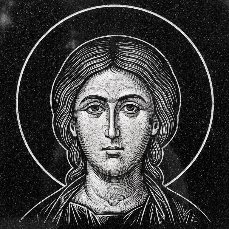 Эскиз иконы: Именная икона — святой покровитель по имени, гравировка на памятник во Владивостоке