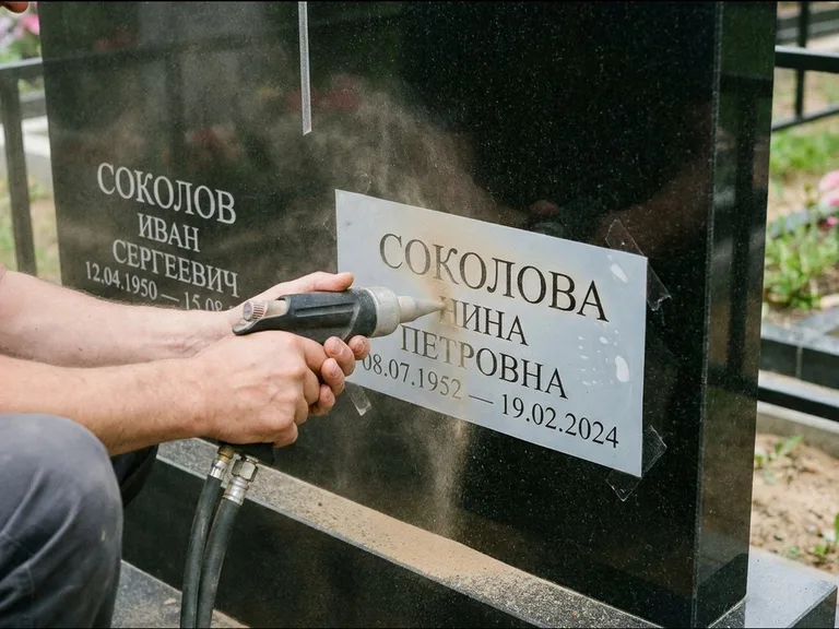 Догравировка ФИО и дат — гравировка с выездом на кладбище во Владивостоке