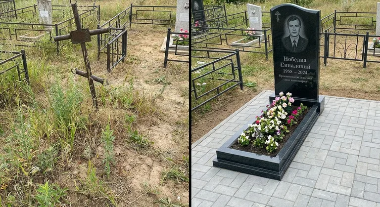 Памятник под ключ: запущенная могила до и ухоженный мемориал после во Владивостоке