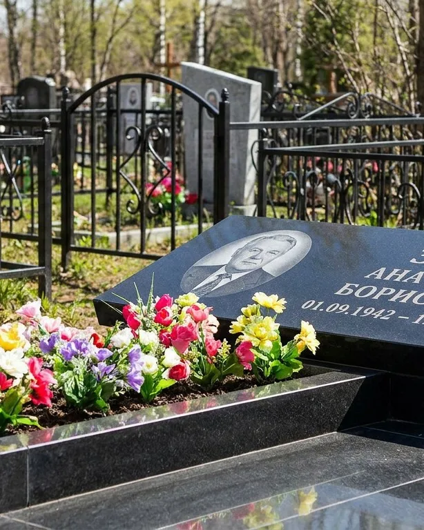 Премиум памятник под ключ с мощением и оградой во Владивостоке