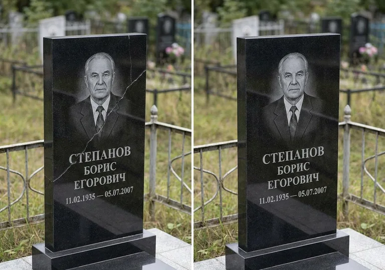 Восстановление надписи и портрета на памятнике: до и после во Владивостоке