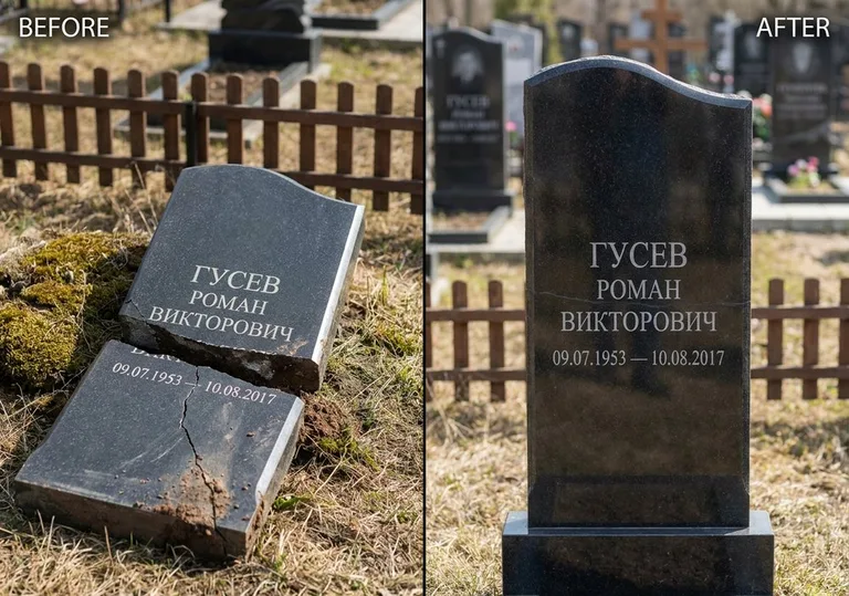 Склейка расколотого памятника: до и после во Владивостоке