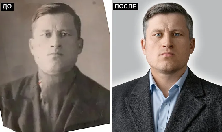 Ретушь фото на памятник — замена одежды: до и после во Владивостоке
