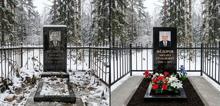 Диптих №20: тротуарная плитка вокруг памятника отмыта аппаратом высокого давления во Владивостоке