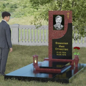Православный гранитный памятник с крестом - П024