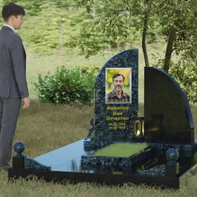 Светский комбинированный памятник П065 вертикальный - П065