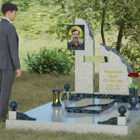Православный комбинированный памятник П067 с крестом - П067