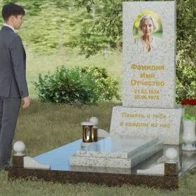 Комбинированный вертикальный памятник П069 светский - П069