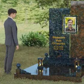 Комбинированный вертикальный памятник П073 светский - П073