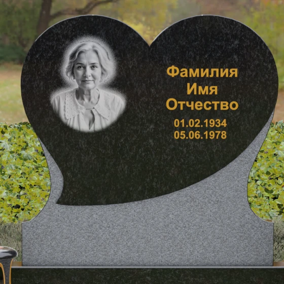 Вертикальный гранитный памятник в Ярославле, гранит Габбро-диабаз