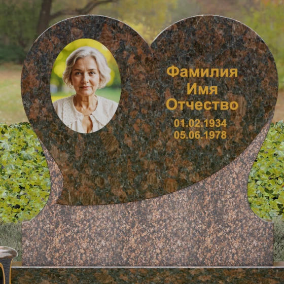 Вертикальный гранитный памятник в Ярославле, гранит Дымовский