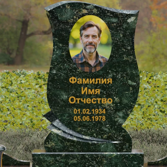 Гранитный памятник для одного во Владивостоке, гранит Балтик грин
