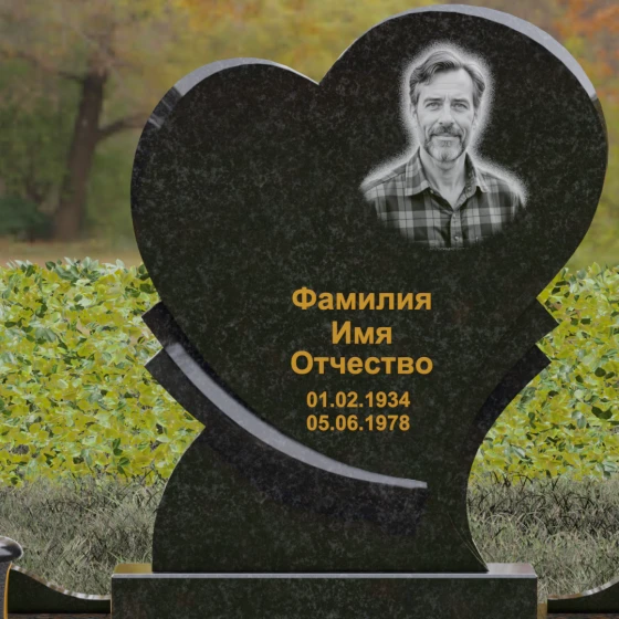 Комбинированный памятник вертикальный в Липецке, гранит Габбро-диабаз