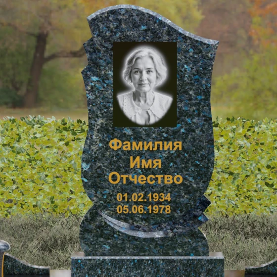 Гранитный памятник вертикальный в Барнауле, гранит Блю Перл