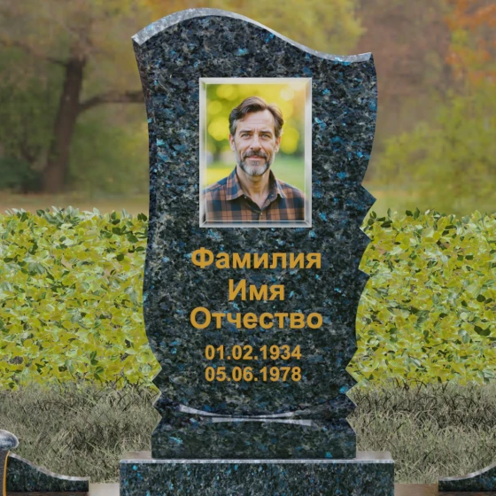 Вертикальный гранитный памятник в Воронеже, гранит Блю Перл