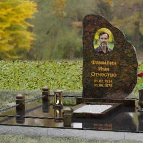 Вертикальный гранитный светский памятник - П123