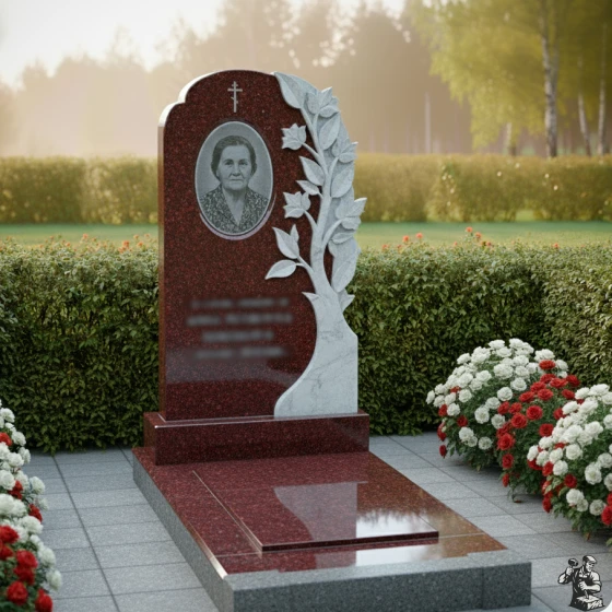 Православный гранитный памятник вертикальный в Волгограде, гранит Лезниковский
