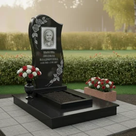 Мемориальный гранитный комплекс вертикальный светский - ПН124