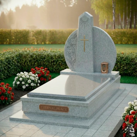 Элитный комбинированный православный памятник в Ярославле, гранит Мансуровский