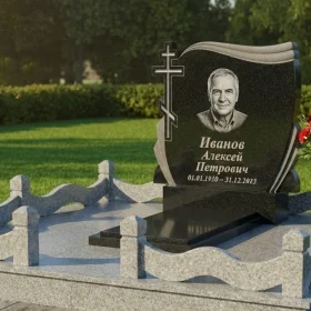 Православный Гранитный памятник с крестом для мемориального комплекса - ПН480