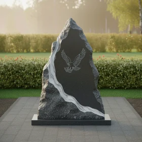 Гранитный вертикальный светский памятник для мемориального комплекса - ПН501