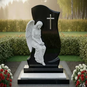 Элитный гранитный и мраморный памятник католический - ПН582