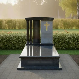 Гранитный вертикальный православный памятник - ПН638