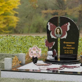 Гранитный вертикальный памятник для одного - П238