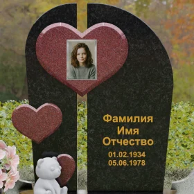 Комбинированный вертикальный памятник для одного - П240